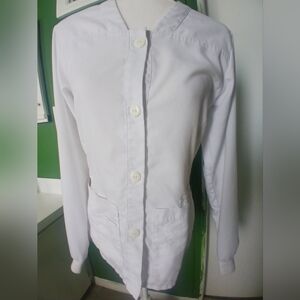 Grey's Anatomy By Barco White Medical Scrub Top /Jacket Sz S.